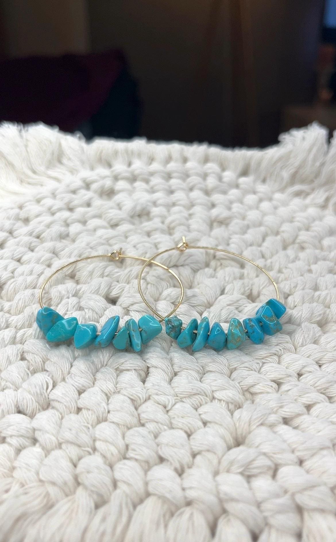 Ohrringe in Türkis | 18 Karat Vergoldet Geschenk Maritim Handgefertigt Boho von SchmuckSchmiede0o