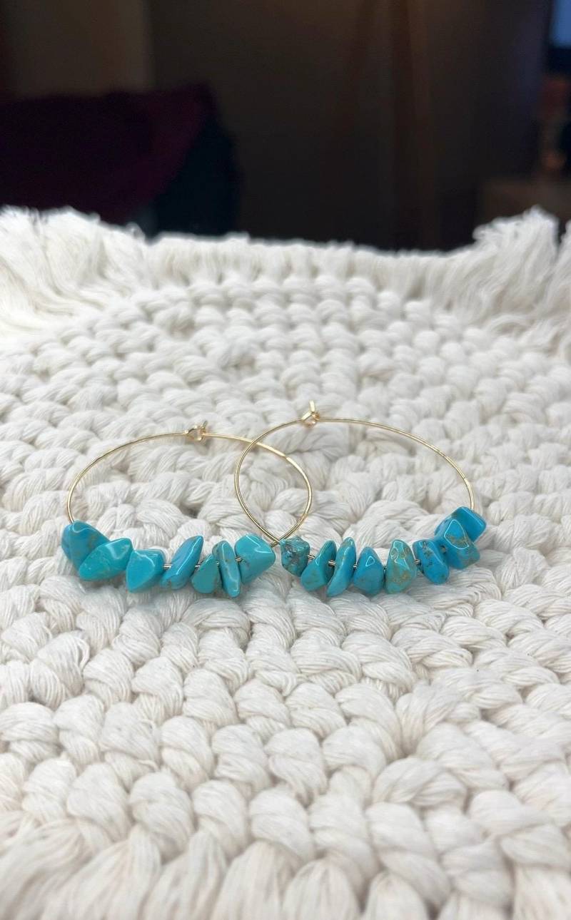 Ohrringe in Türkis | 18 Karat Vergoldet Geschenk Maritim Handgefertigt Boho von SchmuckSchmiede0o