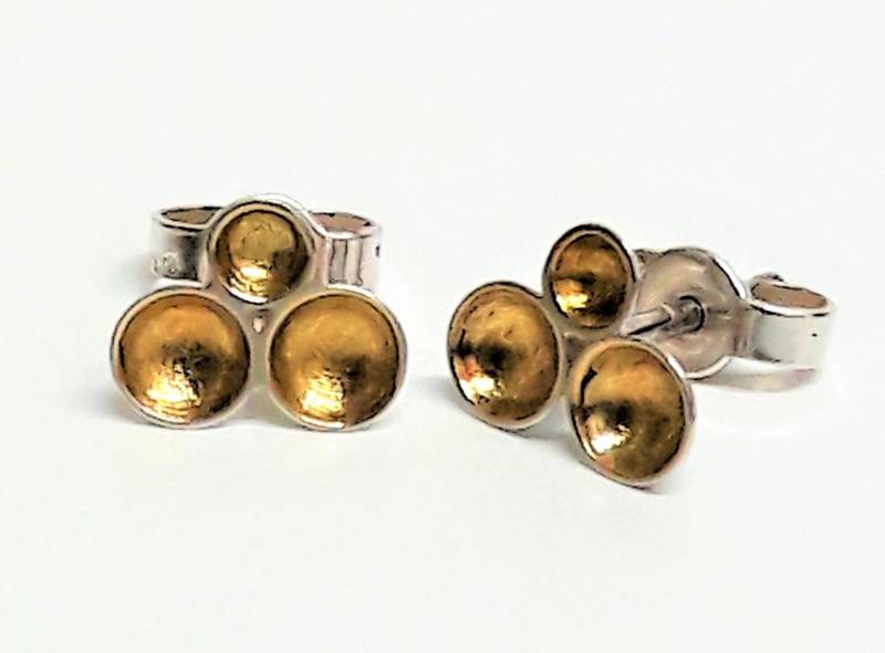 Ohrstecker Aus Silber Mit Teilvergoldung Handgefertigt in Deutschland von SchmuckSchmiedeKW