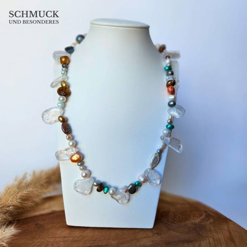 Halskette Süßwasserperlen | Bergkristall Perlenkette Perlen Frau Schmuck |Geschenk von SchmuckUndBesonderes