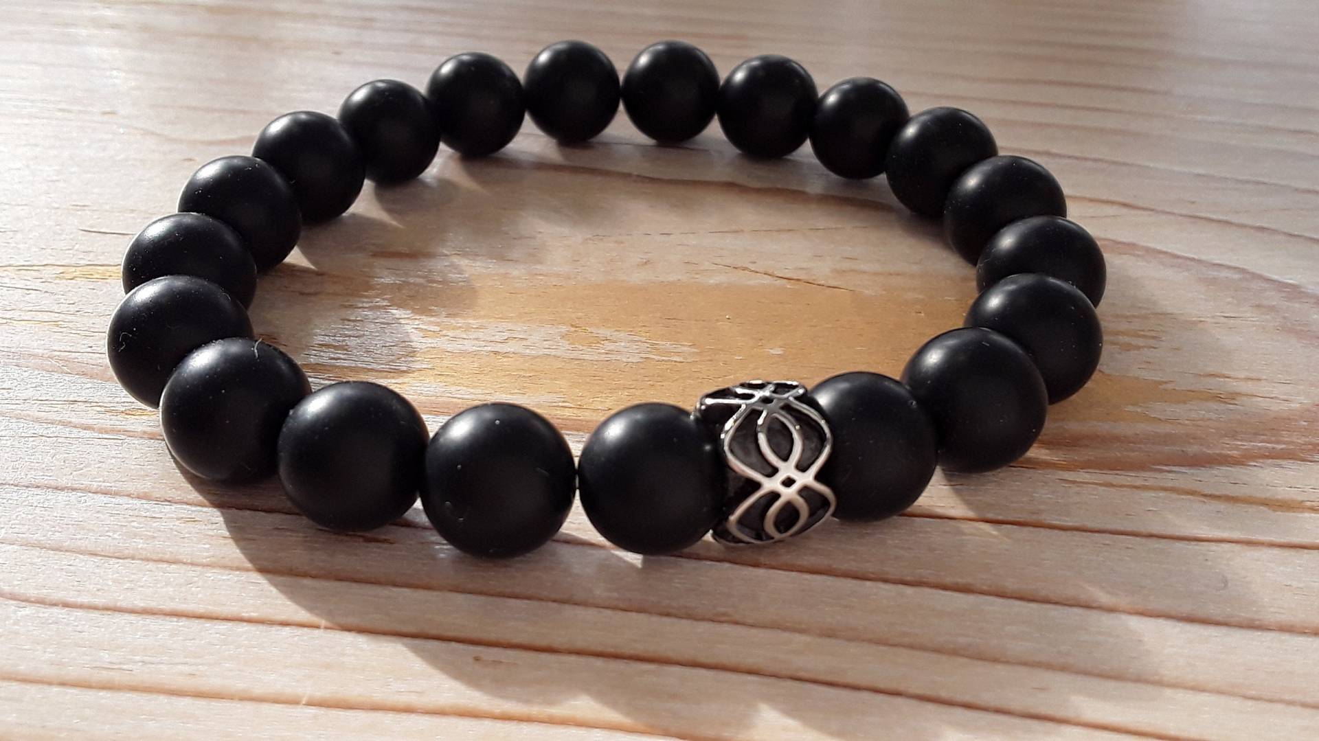 Herren-Armband Onyx // Matt Geschliffen/Edelstahl von SchmuckatelierD