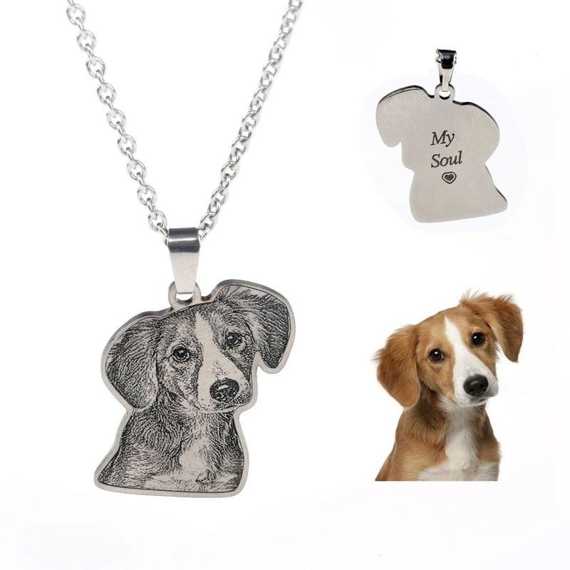 Personalisierte Halskette, Personalisierter Schmuck, Vom Bild Deines Haustieres in 925 Sterling Silber O. Stainless Steel, Mit Gravur von Schmuckdesign4you