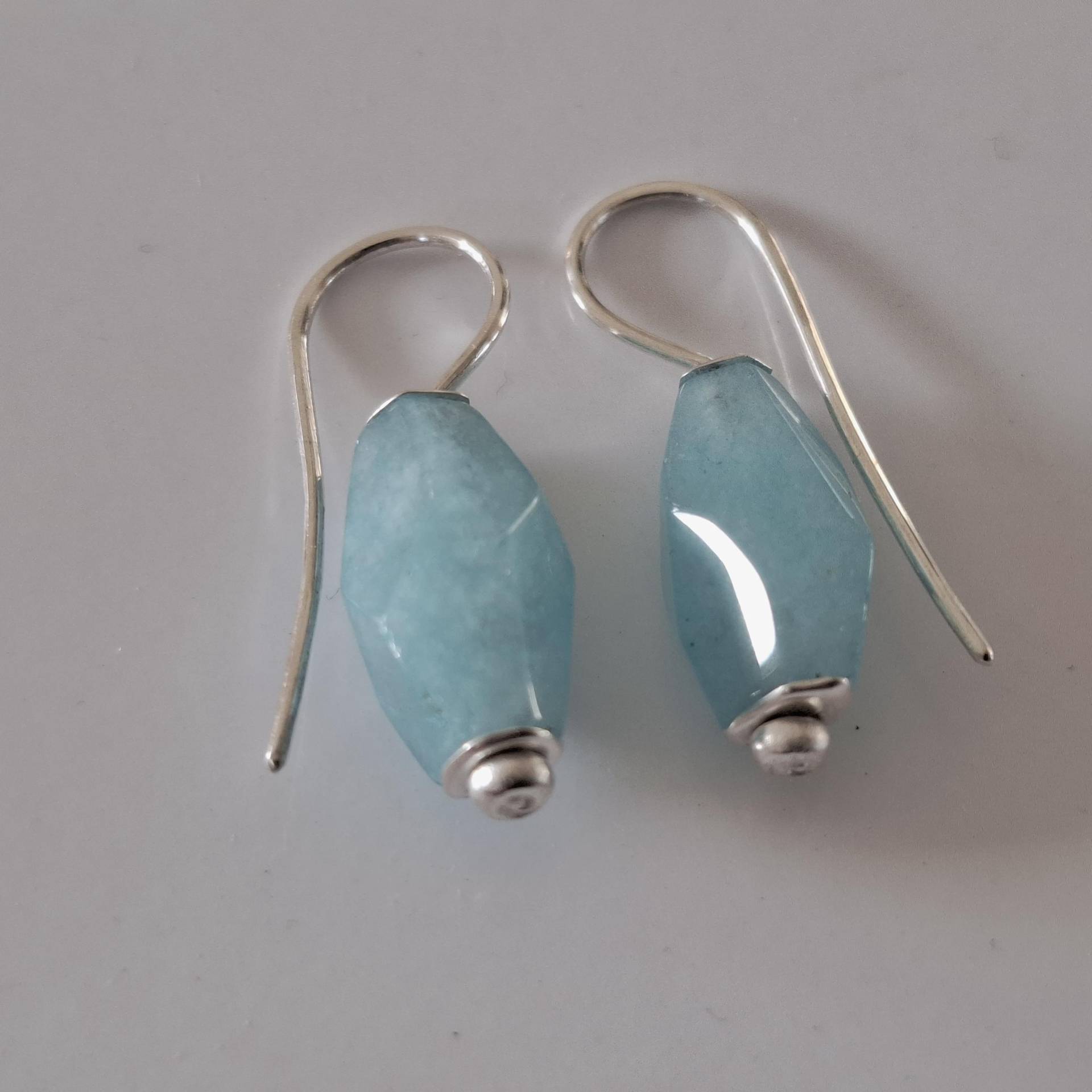 Ohrhängerpaar Aus Silber Mit Chalcedontropfen Von Frank Schwope, Meer, Silber, Ohrringe, Ohrhänger, Hellblau, Schmuckunikate, Ohr von SchmuckdesignSchwope