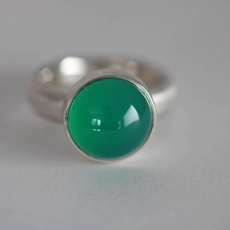 Ring in Massiv Silber Mit Grünachat Von Frank Schwope, Achat, Grün, Unikatschmuck, Goldschmiedearbeit, Ring, Schmuck, Edelstein von SchmuckdesignSchwope