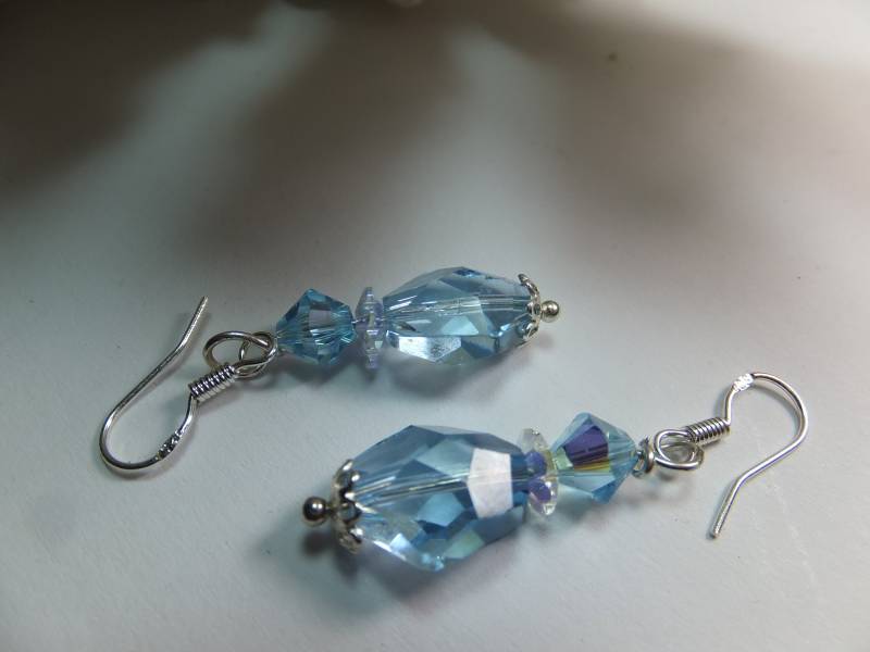 Facettierte Markenkristall Swarovski Ohrringe 925 Silber, Sale Jetzt Billiger von Schmuckenergien