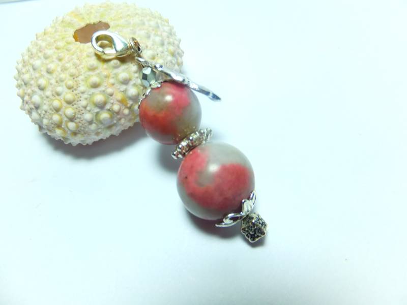 Rhodochrosit Edelstein Anhänger, Charm, Handarbeit von Schmuckenergien