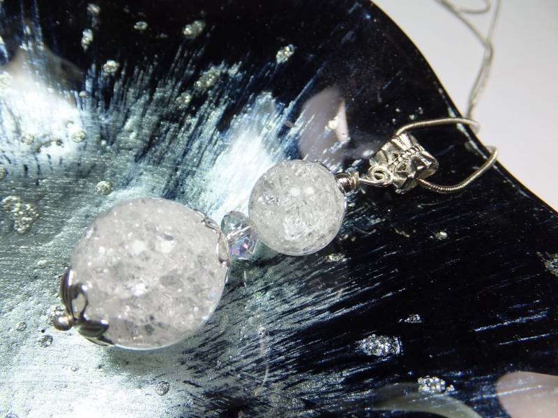 Sale Xl - Edelstein -Bergkristalle An Versilbert Rhodonierten Kette Halskette, Collier, Anhänger, Charm, Geschenk, Weihnachten, Glückstein von Schmuckenergien