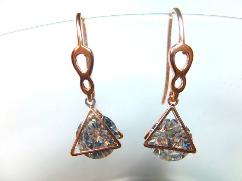 Sale" Zirkonia Rotgold Ohrringe, Ohrhänger, Edelsteinohrringe, 925 Sterling Silber Mit Überzogen, Handarbeit von Schmuckenergien