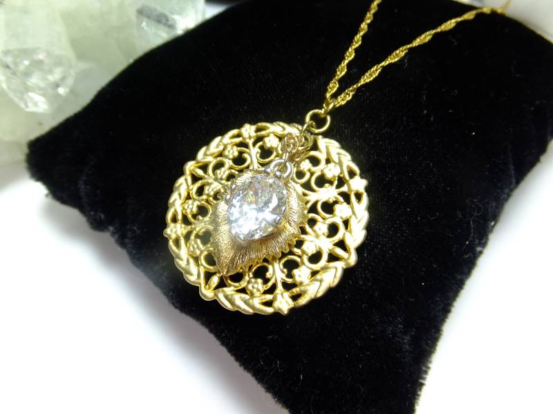 Zirkonia An 14K, Singapurgoldkette Am Ornament, Halskette, Edelsteinkette, Handarbeit von Schmuckenergien