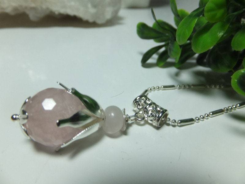 xl - Rosenquarz An Einer 925Er Silber Kette Sale von Schmuckenergien