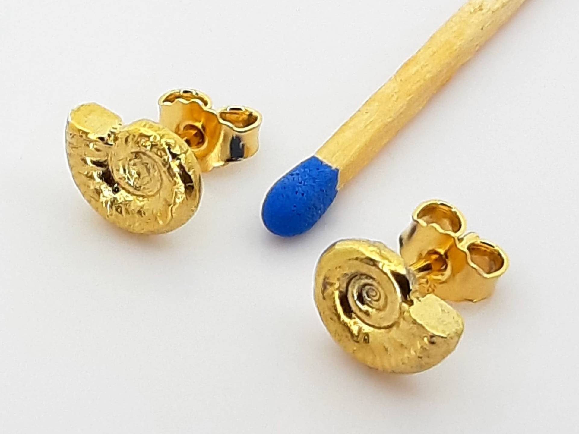 Ohrstecker Silber 935 Schnecke Vergoldet von SchmuckesAusMetall