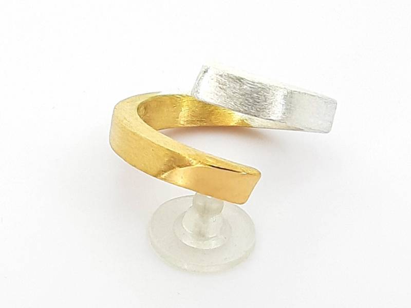 Schlangenring Silber 935 Vergoldet Matt Poliert von SchmuckesAusMetall