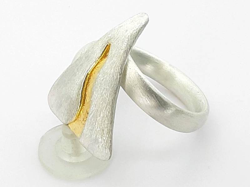 Ring Silber Mit Gold Verstellbar von SchmuckesAusMetall