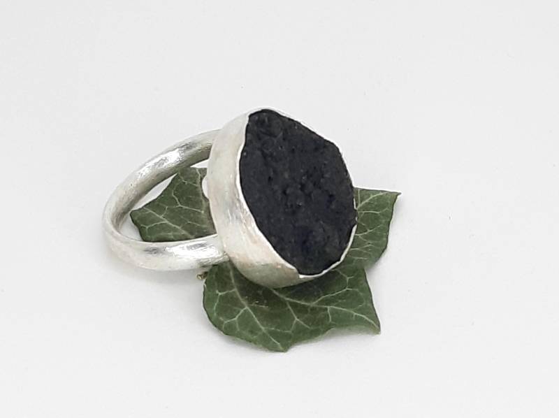 Silberring 935 Mit Lava - Unisex Design von SchmuckesAusMetall