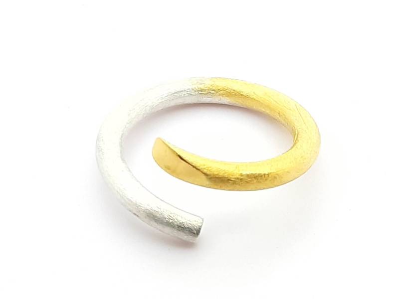 Schlangenring 935 Silber Vergoldet, Unisex von SchmuckesAusMetall