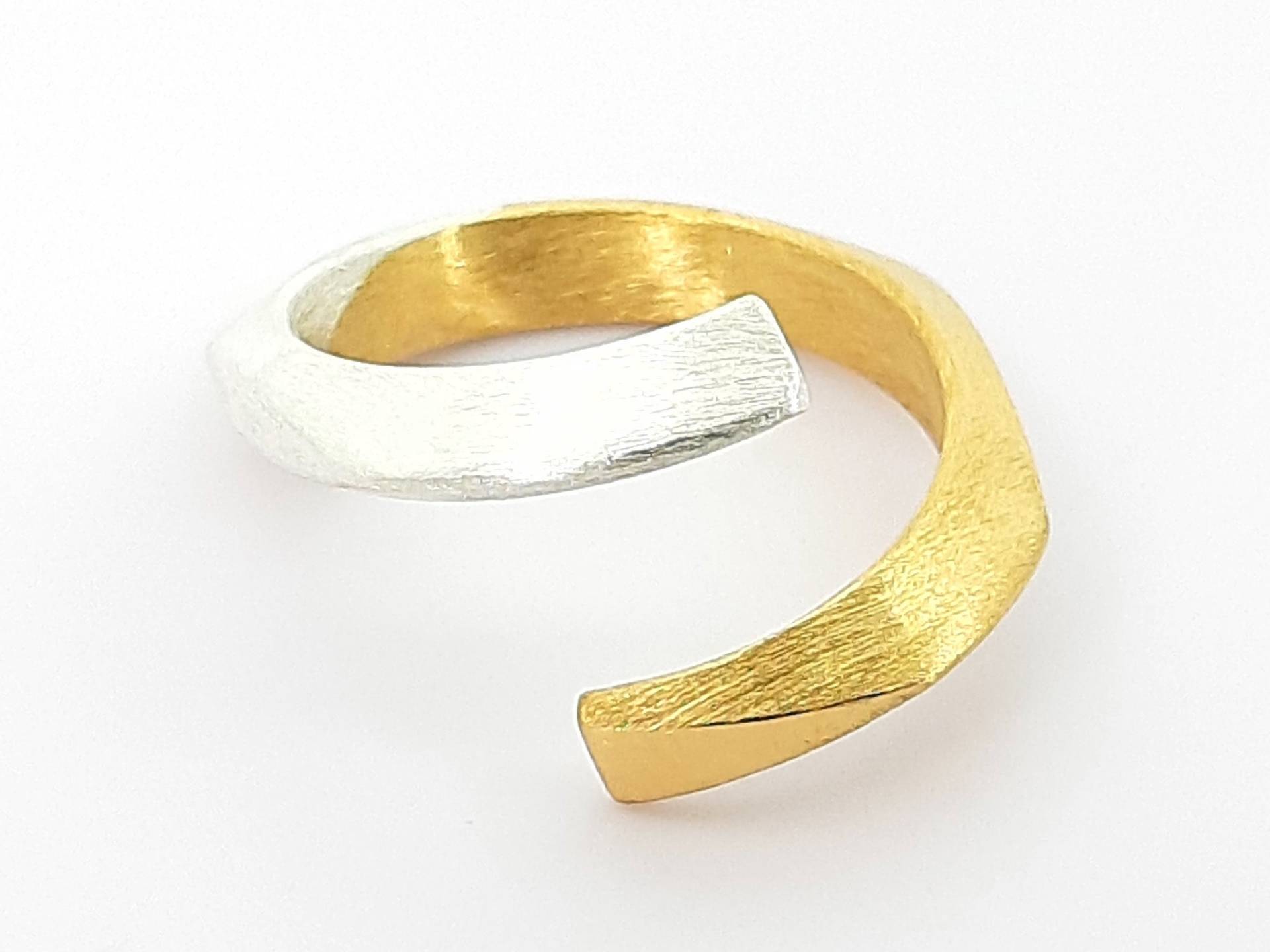 Schlangenring 935 Silber Vergoldet Matt von SchmuckesAusMetall