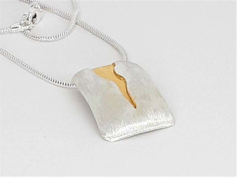 Silber Anhänger 935 Mit Vergoldeter Vertiefung von SchmuckesAusMetall