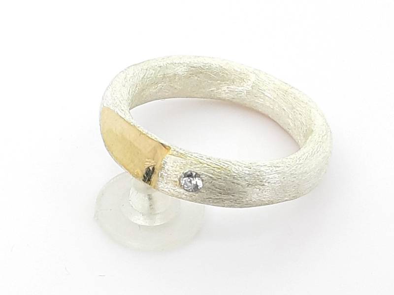 Silberring 935Er Mit Feiner Goldfläche von SchmuckesAusMetall