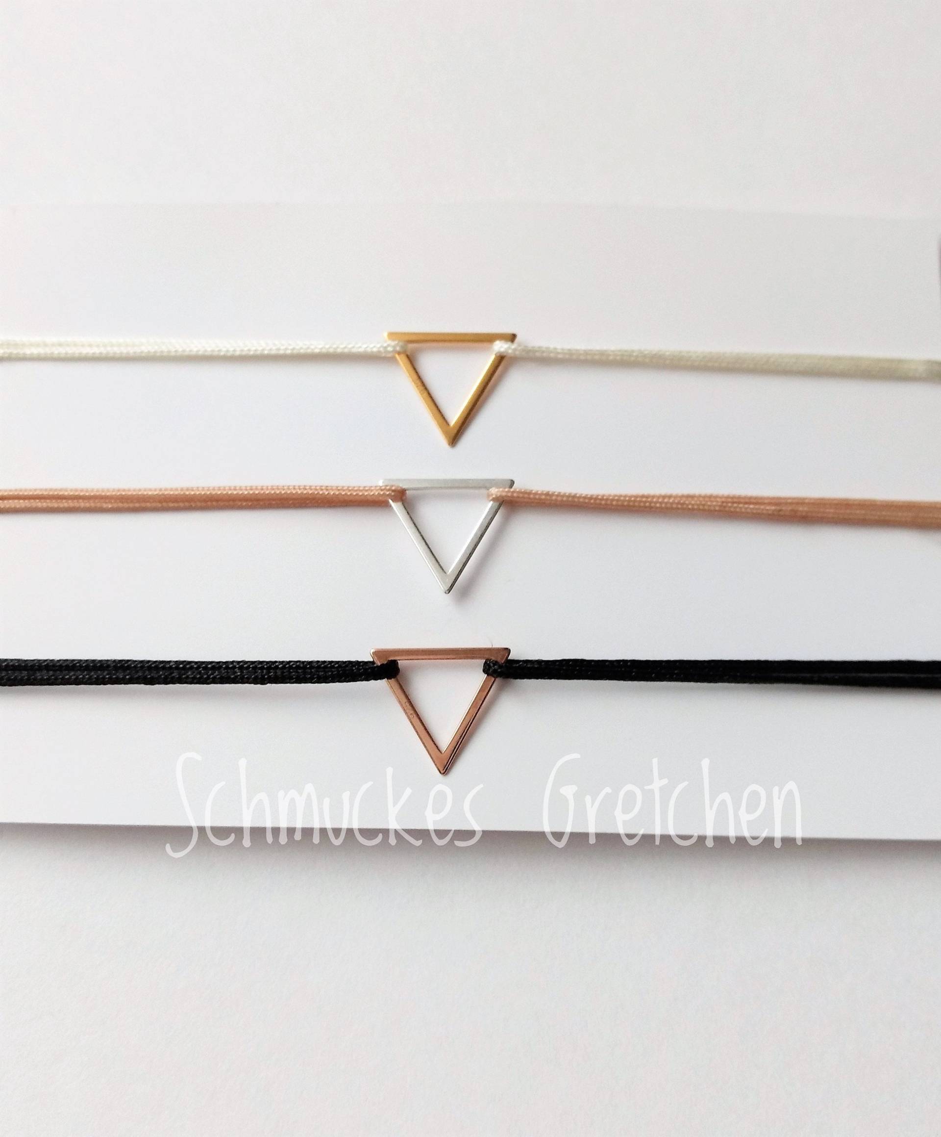 925 Sterling Silber Armband Zur Wahl/Triangle Armbändchen Freundschaftsarmband Dreieck Geometrisch Vergoldet Nylonband 925 Sterling Silber Armband Zur Wahl/Triangle Armbändchen Freundschaftsarmband Dreieck Geometrisch Vergoldet Nylonband von SchmuckesGretchen