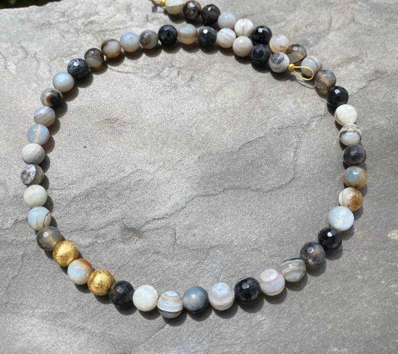 Achatkette Mit Gold von SchmuckesausDraht