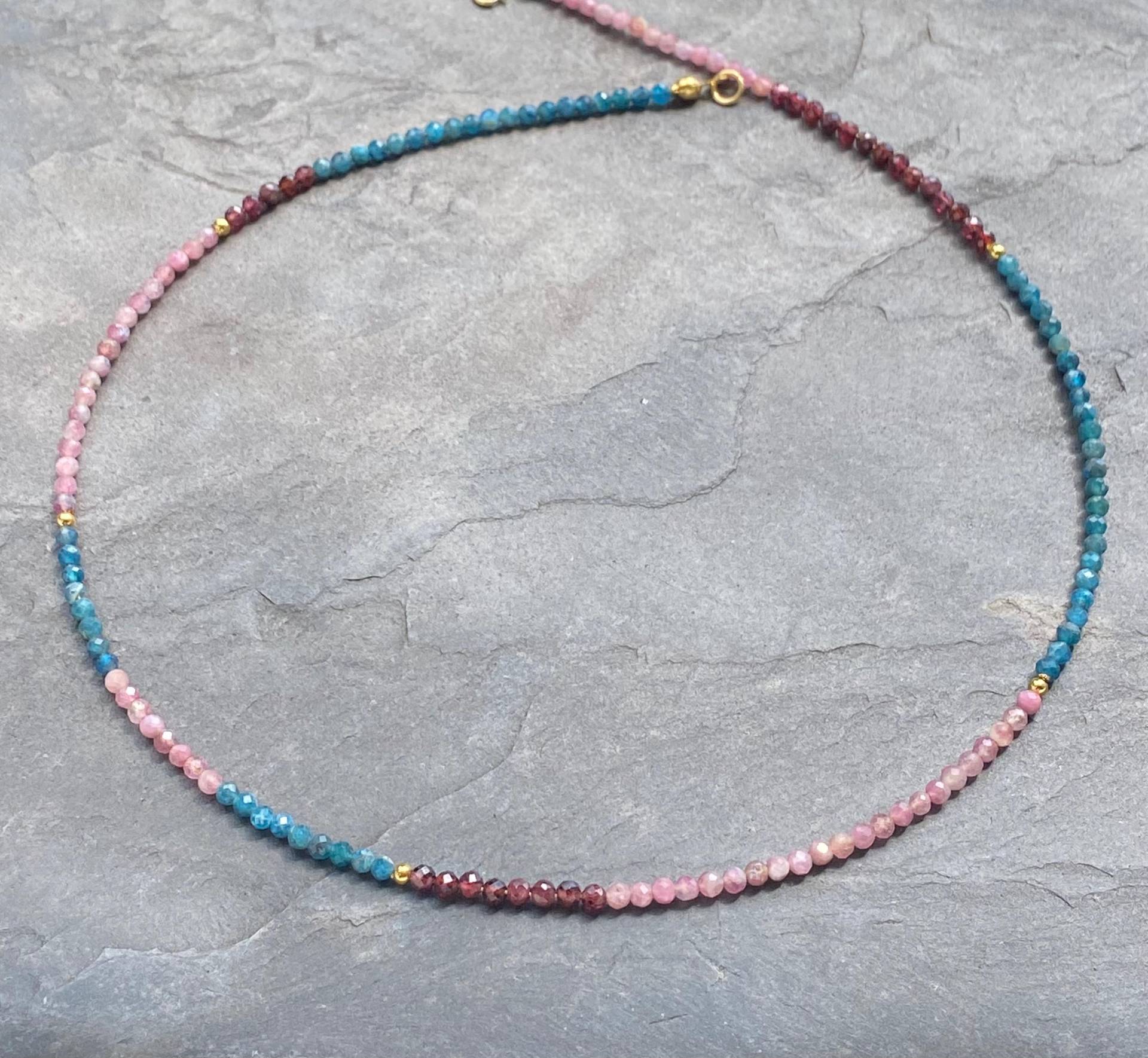 Collier Turmalin, Granat Und Apatit von SchmuckesausDraht