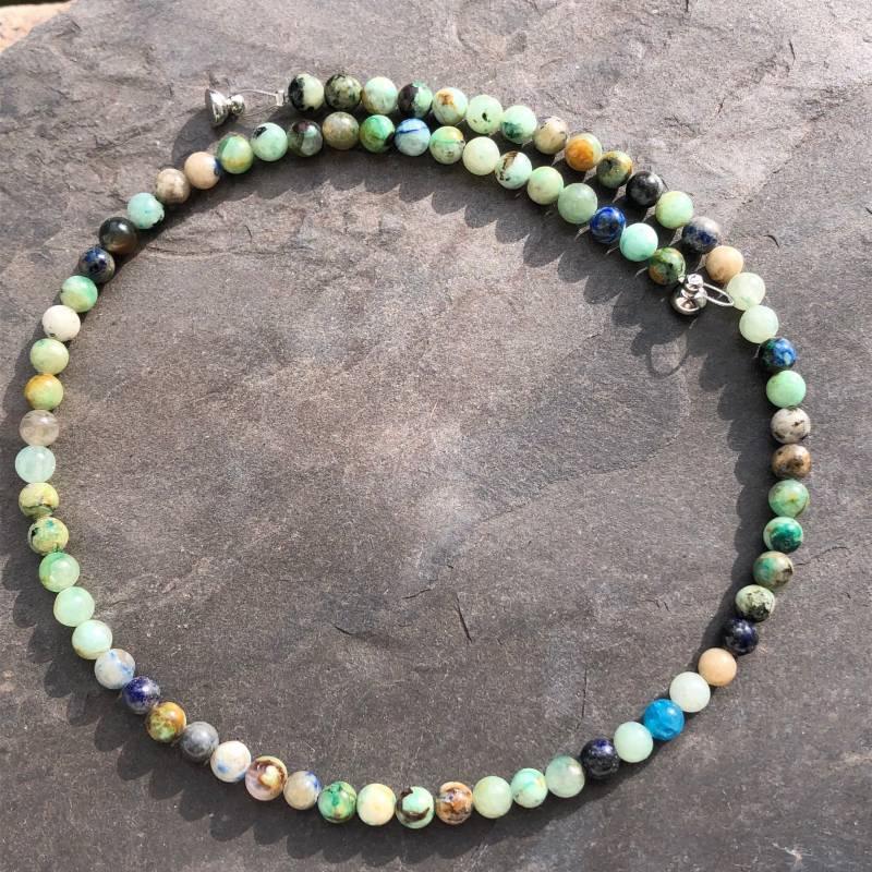 Halskette Chrysopras Halskette Chrysopras von SchmuckesausDraht