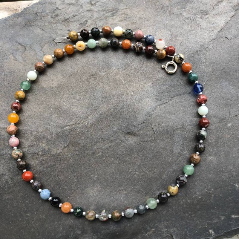 Halskette Edelsteinmix von SchmuckesausDraht