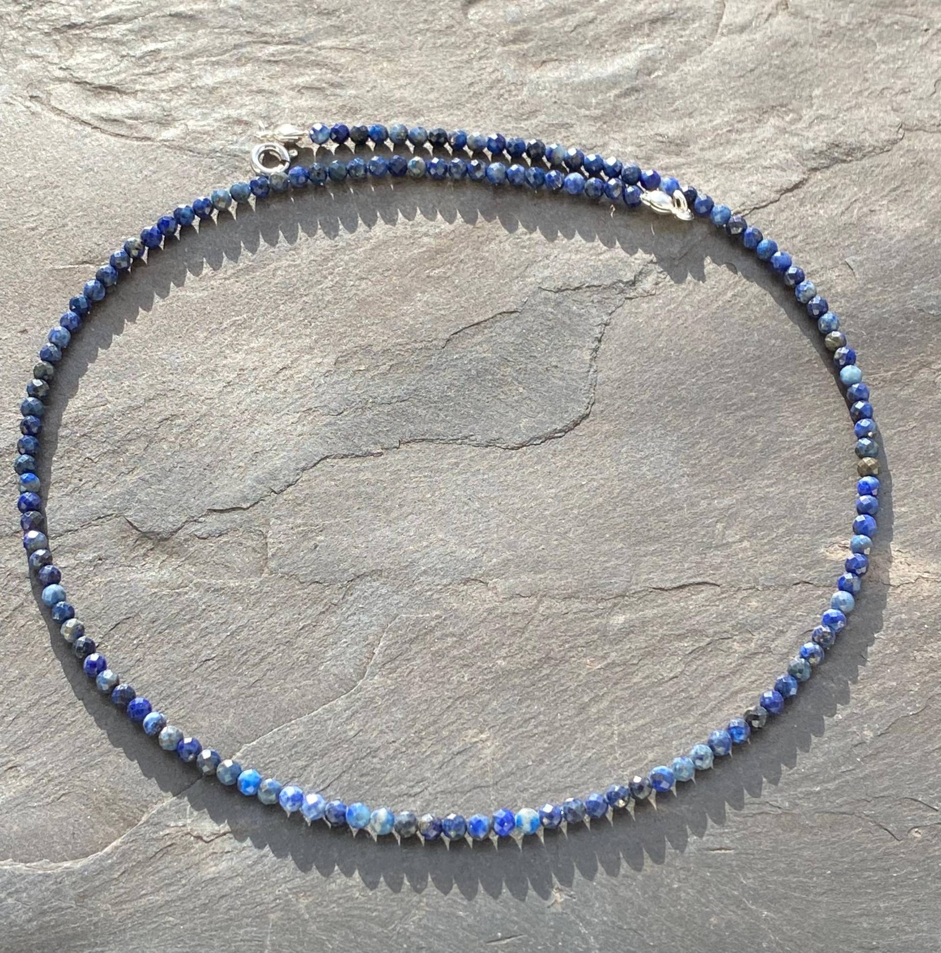 Kette Lapislazuli Tiefblau von SchmuckesausDraht