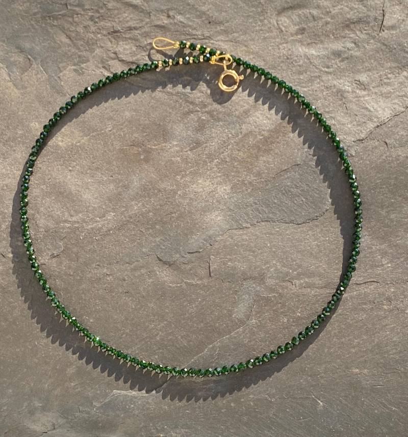 Kette Sandstein Smaragdgrün von SchmuckesausDraht