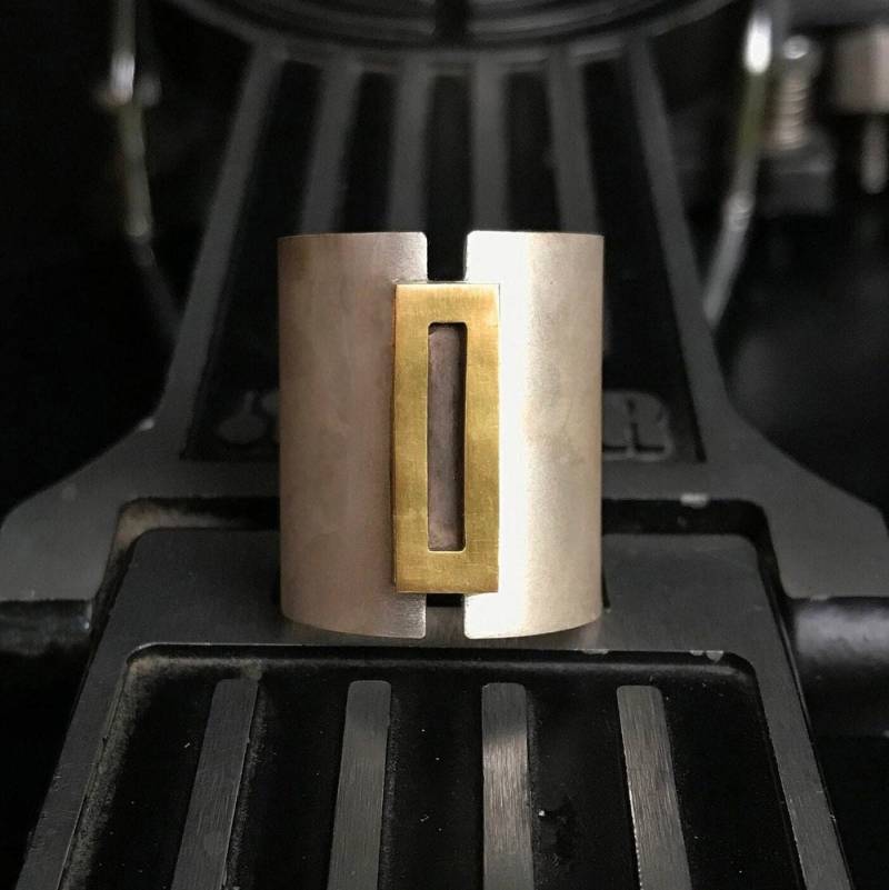 Big.ring in 750Er Gold Und 925Er Silber, Sandgestrahlt von Schmuckformat
