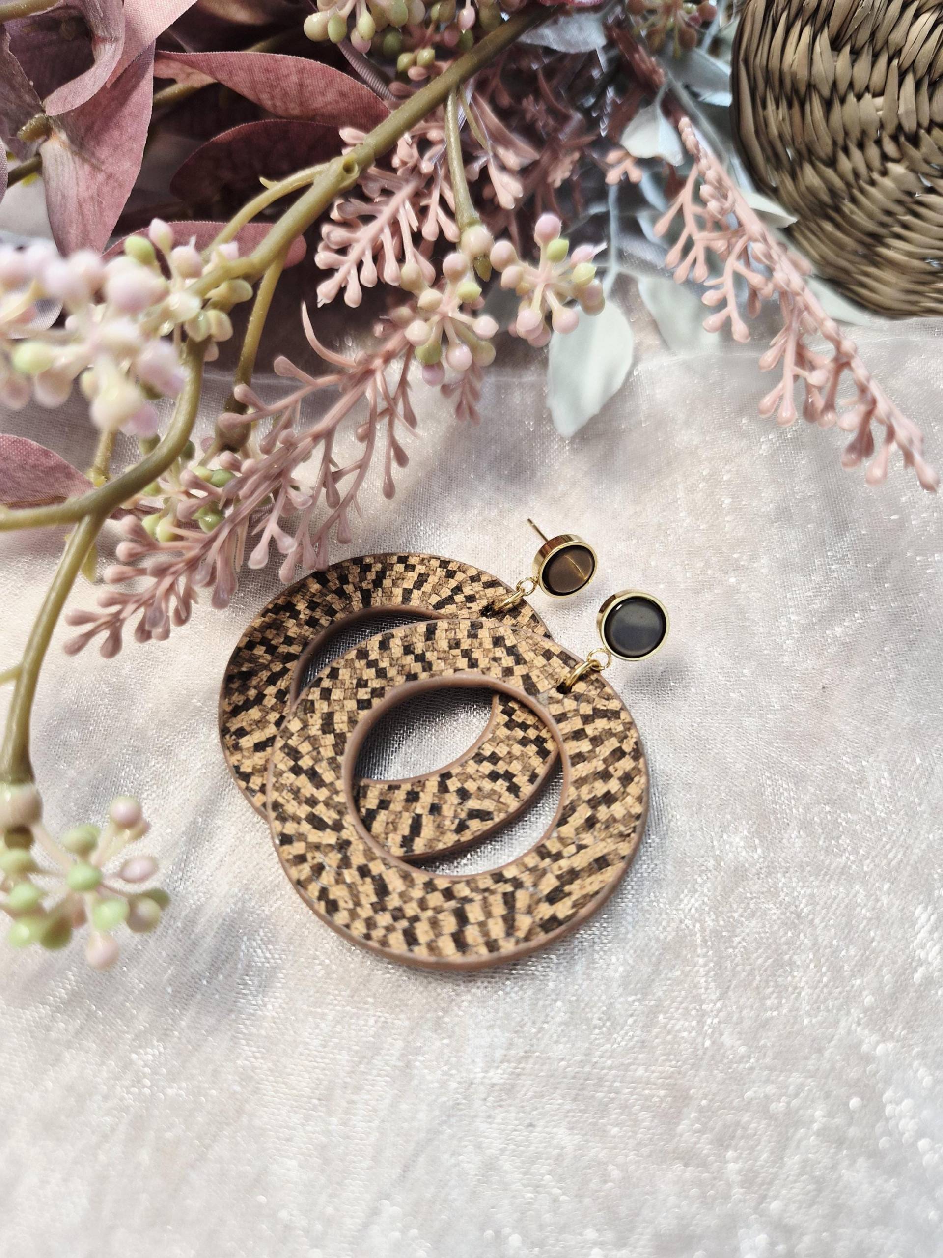 Ohrringe | Kork Kreis Leicht Gold Ohrringe | Kork Kreis Leicht Gold von Schmuckkistal