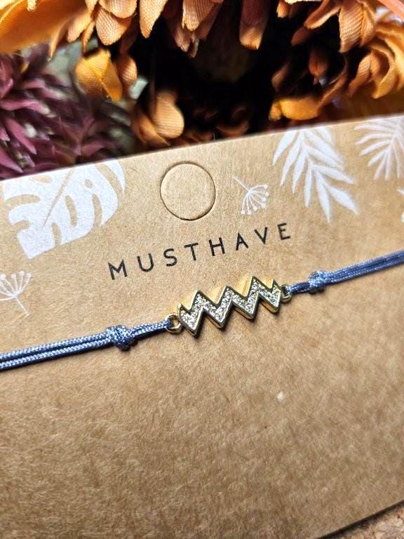 Wasser | Armband Strass Gold Handgeknüpft von Schmuckkistal