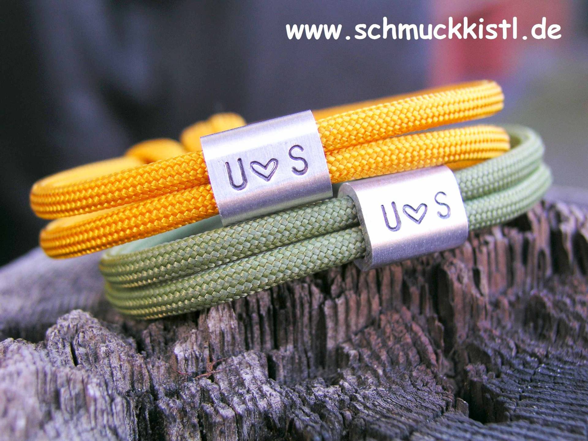 Paar Armbänder, Partnerschmuck, Personalisiert, Freie Farbwahl von Schmuckkistl