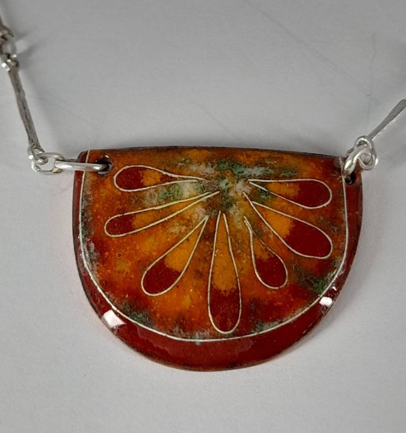 Collier Mit Cloisonne-Emaille Und 925Er Silber von SchmucklaborMankall