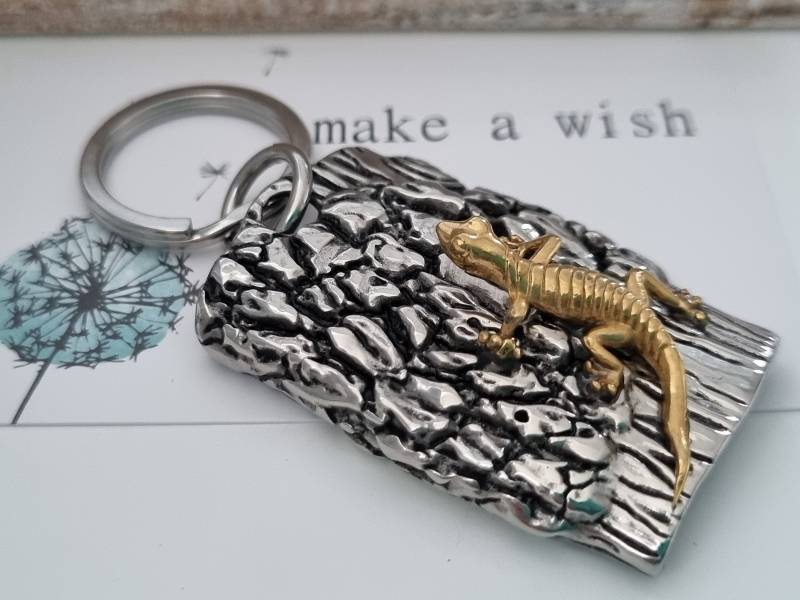 Eidechse Schlüsselanhänger Edelstahl/Geschenk Für Frauen Männer Geschenkset von Schmuckmariechen