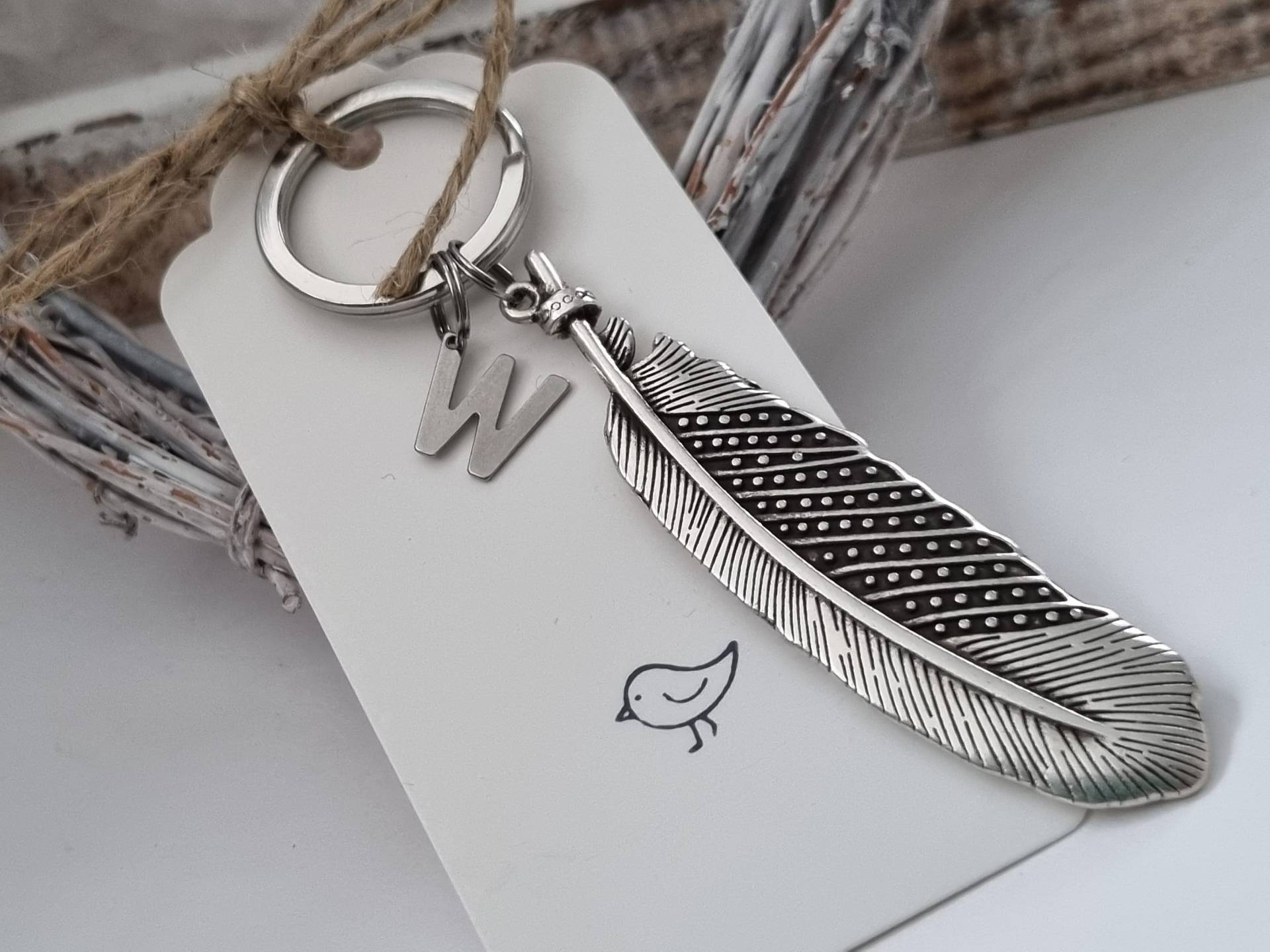 Feder Schlüsselanhänger Personalisiert/Geschenk Für Frauen Freundin Geschenkset von Schmuckmariechen