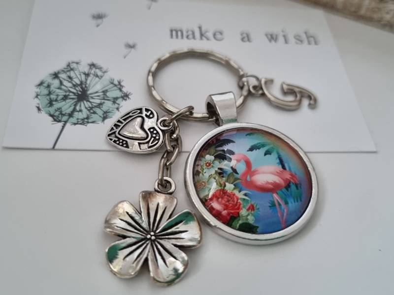 Flamingo Schlüsselanhänger Personalisiert/Geschenk Für Frauen Freundin Geschenkset von Schmuckmariechen