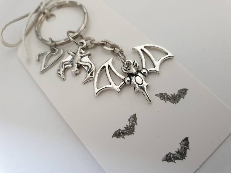 Fledermaus Schlüsselanhänger Personalisierbar/Geschenk Für Frauen Männer Geschenkset von Schmuckmariechen