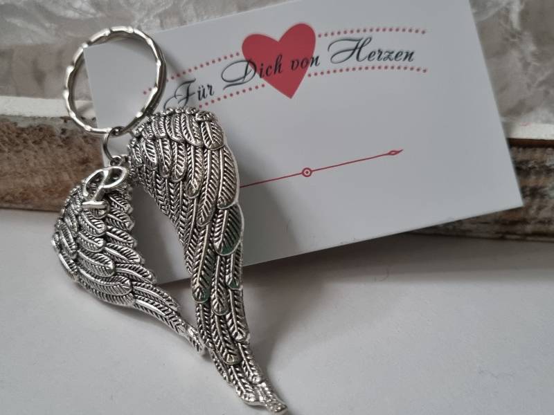Engelflügel Schlüsselanhänger Personalisiert/Geschenk Für Frauen Freundin Geschenkset von Schmuckmariechen