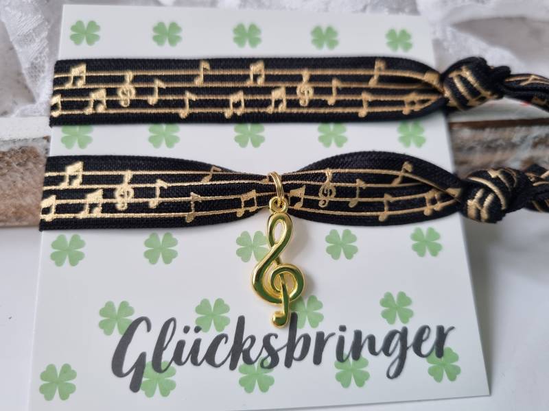 Glücksbringer Musik Armband/2Er Set Notenschlüssel Geschenk Für Frauen Freundin Geschenkset von Schmuckmariechen