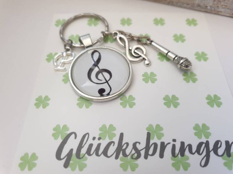 Glücksbringer Musik Schlüsselanhänger Personalisierbar/Geschenk Für Frauen Männer Geschenkset von Schmuckmariechen