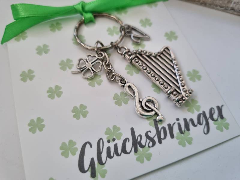 Harfe Schlüsselanhänger Personalisiert/Geschenk Für Frauen Freundin Geschenkset von Schmuckmariechen