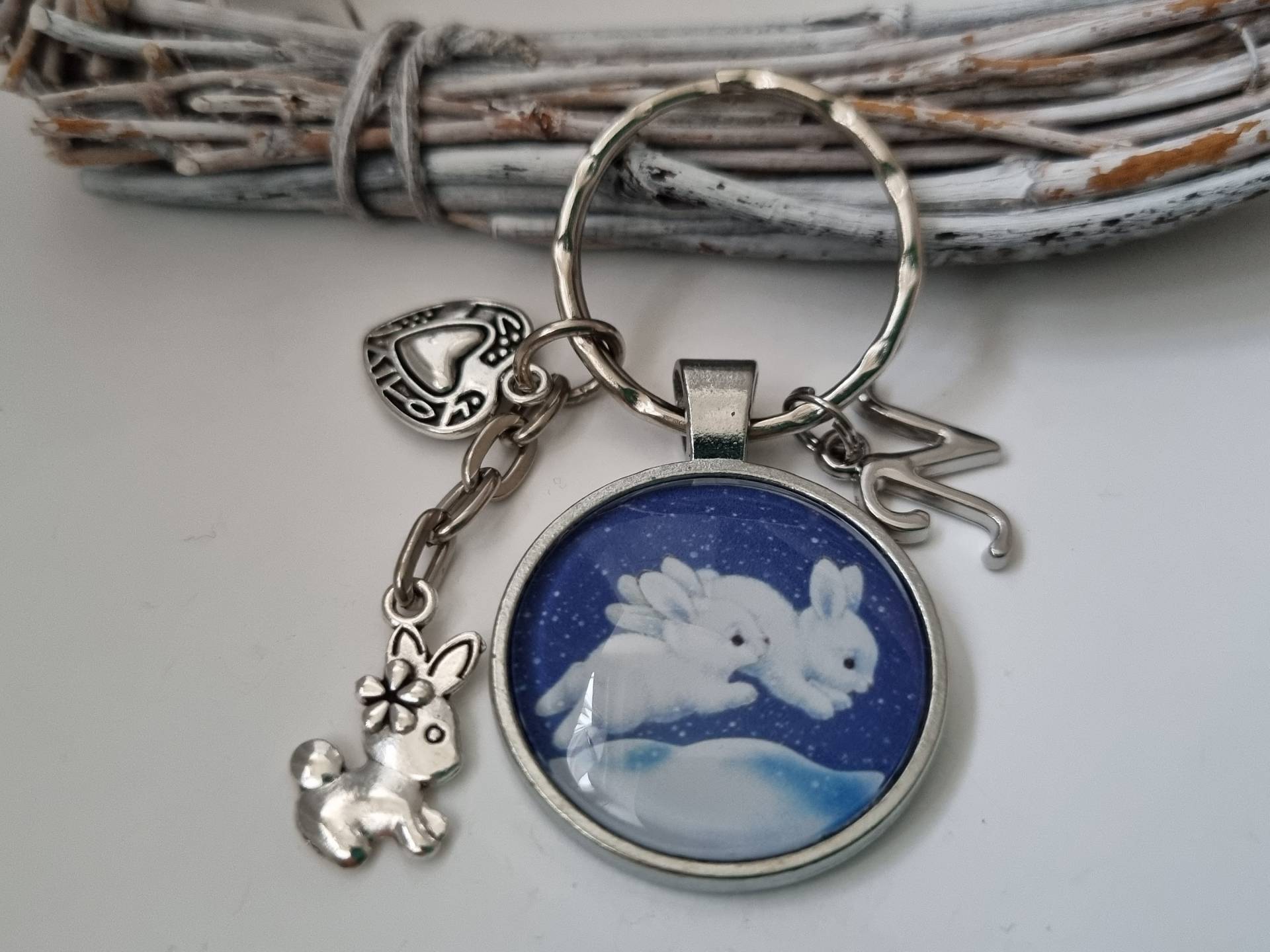 Hasen Schlüsselanhänger Personalisierbar/Geschenk Für Frauen Freundin Geschenkset von Schmuckmariechen