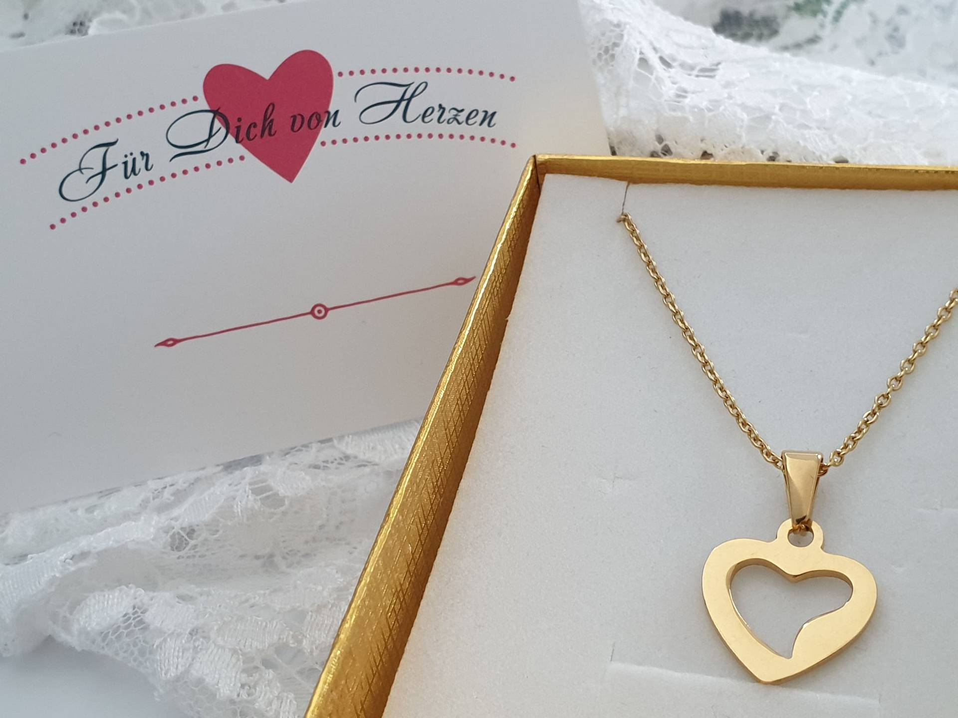 Herz Kette Edelstahl/Weihnachtsgeschenk Geschenk Für Frauen Freundin Geschenkset Herz Kette Edelstahl/Weihnachtsgeschenk Geschenk Für Frauen Freundin Geschenkset von Schmuckmariechen