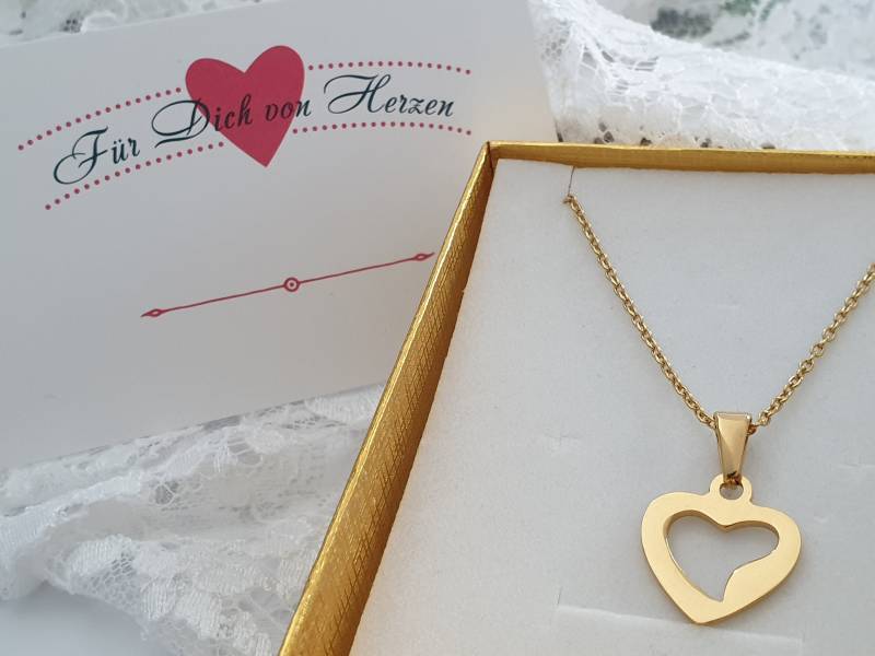 Herz Kette Edelstahl/Weihnachtsgeschenk Geschenk Für Frauen Freundin Geschenkset Herz Kette Edelstahl/Weihnachtsgeschenk Geschenk Für Frauen Freundin Geschenkset von Schmuckmariechen
