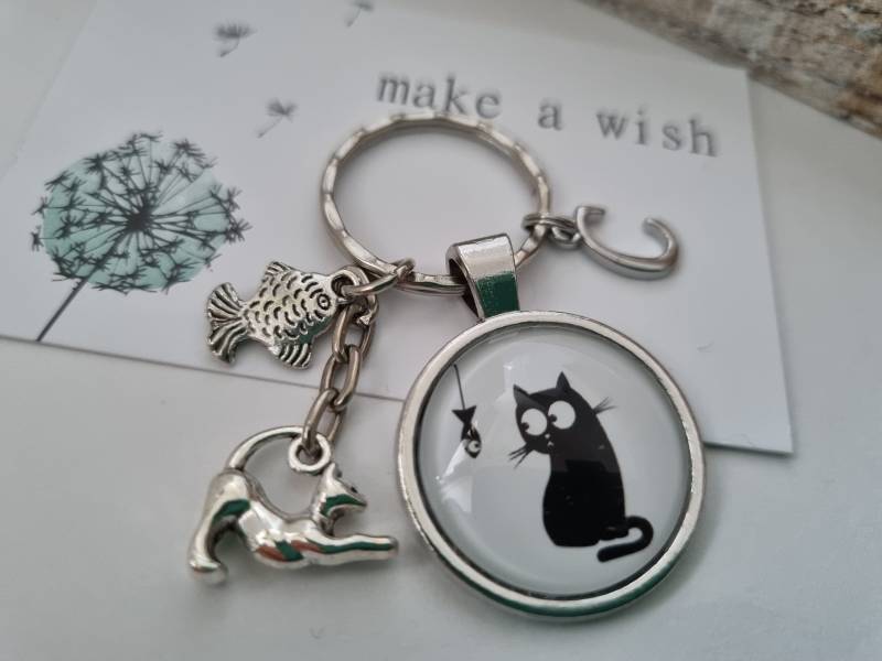 Katze Schlüsselanhänger Personalisiert/Geschenk Für Frauen Freundin Geschenkset von Schmuckmariechen