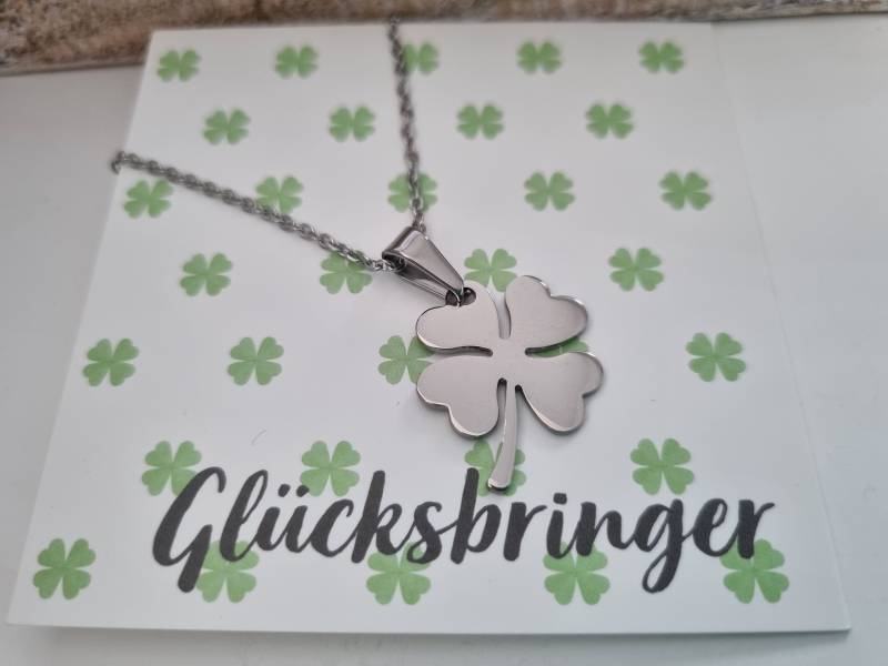 Kleeblatt Kette Edelstahl/Geschenk Für Frauen Freundin Geschenkset von Schmuckmariechen