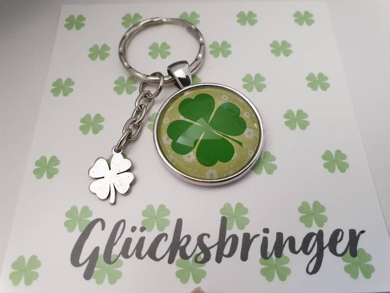 Kleeblatt Schlüsselanhänger/Glücksbringer Geschenk Für Frauen Männer Geschenkset von Schmuckmariechen
