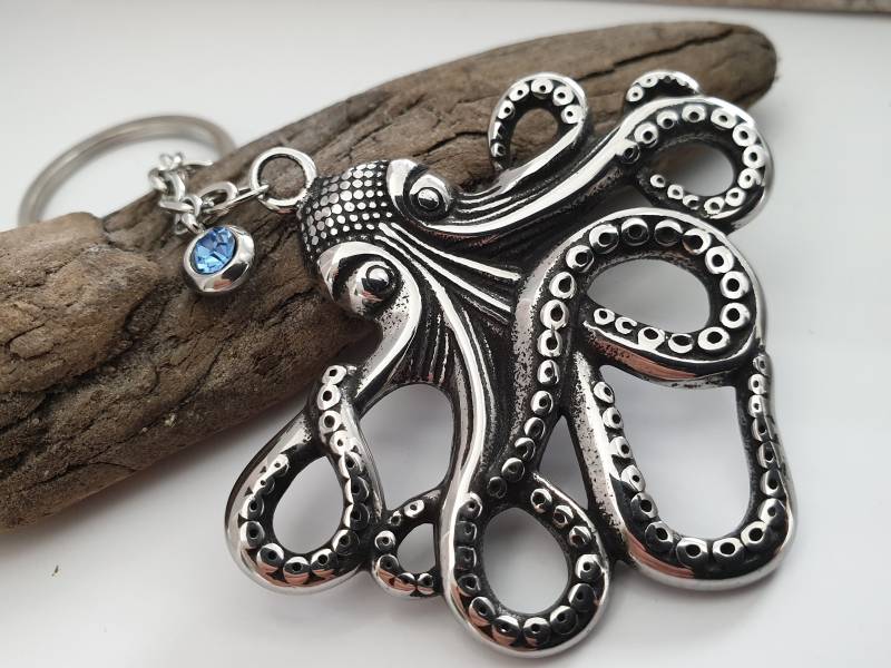 Krake Schlüsselanhänger Edelstahl/Geschenk Für Frauen Männer Geschenkset von Schmuckmariechen