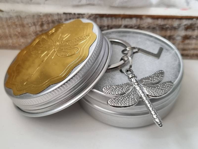 Libellen Schlüsselanhänger Personalisiert Edelstahl/Geschenk Für Frauen Freundin Geschenkset von Schmuckmariechen